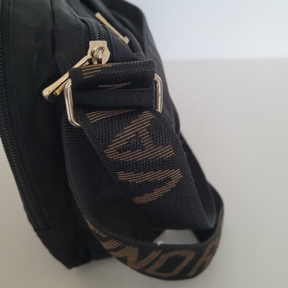 VALENTINO ROSSA Handbag Shoulder Purse Nylon Logo Bag Black Medium Vintage - Picture 3 of 10